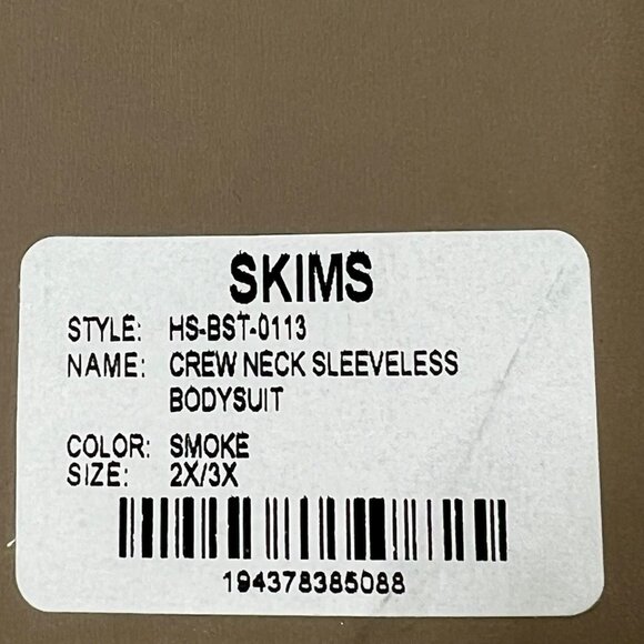 NWT SKIMS Essential Crew Neck Sleeveless Bodysuit Smoke 2X/3X - Picture 11 of 12